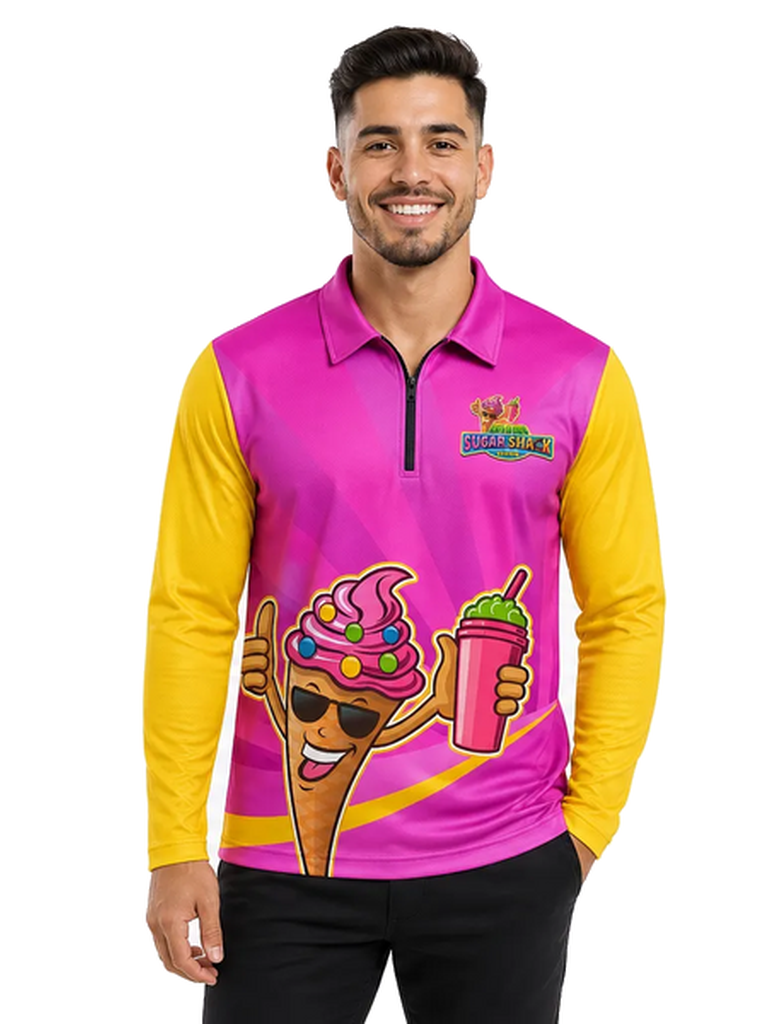Custom Long Sleeve Zippered Polo