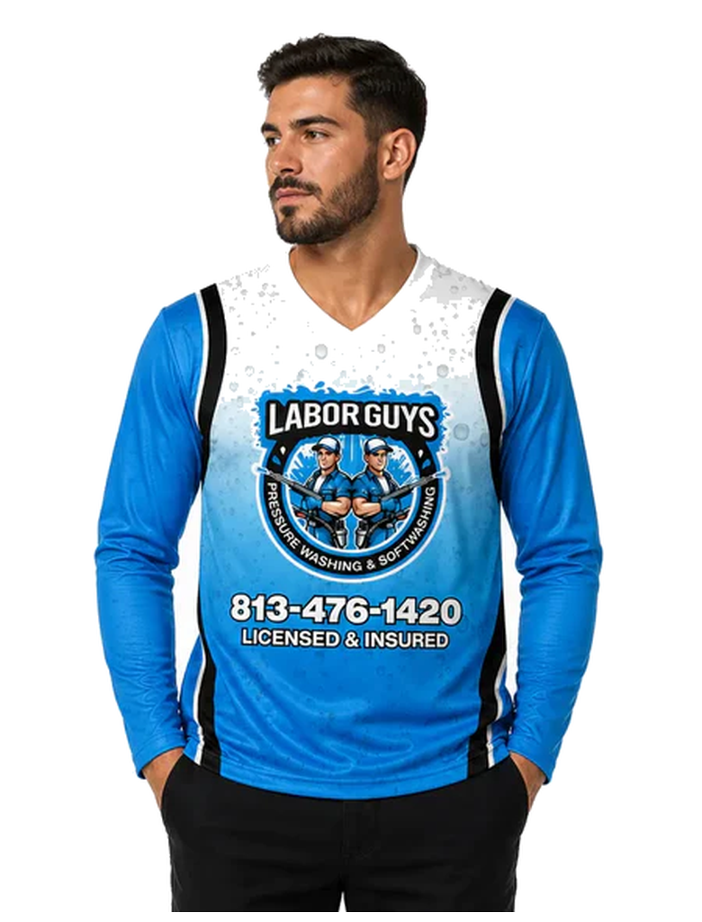 Custom Long Sleeve V Neck Tee