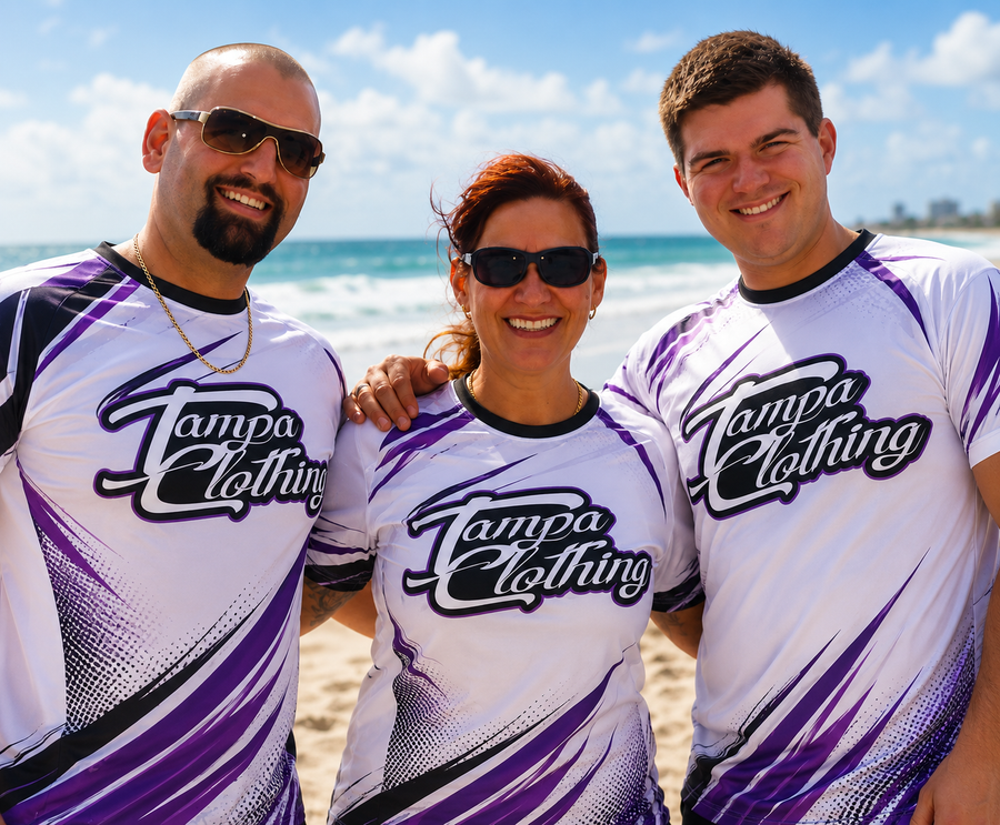 Custom printed apparel by Tampa Clothing