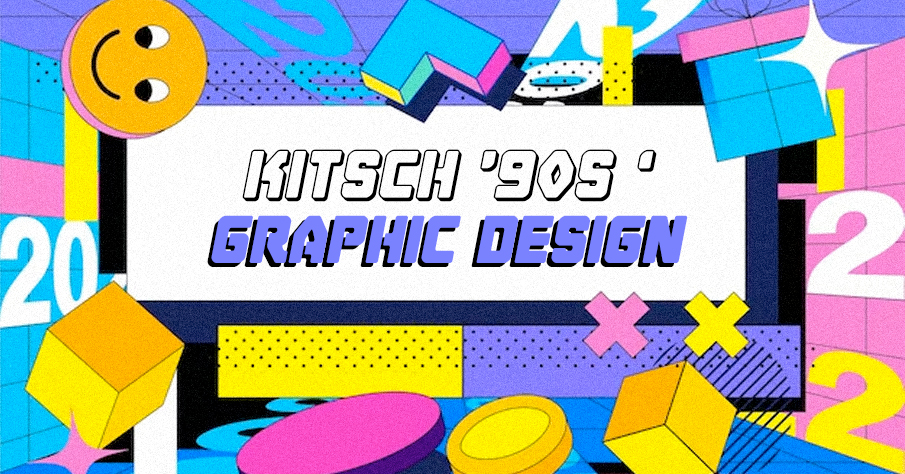Kitsch 90s graphic design