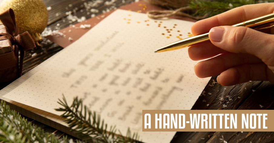 A Hand Written Note | client gift ideas